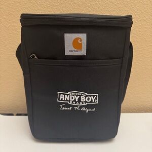 Carhartt Signature Series Andy Boy Black/ Gray Cooler Lunchbag 11x8x6 Adj Strap